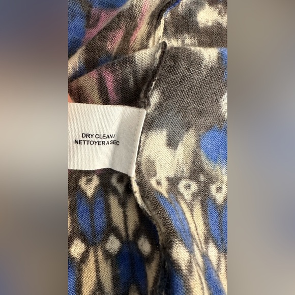 Anthro GUINEVERE Geofleur Kimono Wrap Cardigan Sweater Geo Floral Merino Wool - Picture 9 of 10